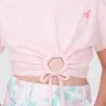 T-shirt crop fille manches courtes noué BALLERINE - KONTAKT