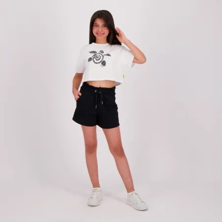T-shirt crop fille manches courtes TORTUE - KONTAKT