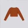 T-shirt crop fille manches longues avec broderie - KONTAKT