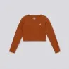T-shirt crop fille manches longues avec broderie - KONTAKT