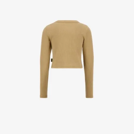 T-shirt crop fille manches longues avec broderie - KONTAKT
