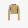 T-shirt crop fille manches longues avec broderie - KONTAKT