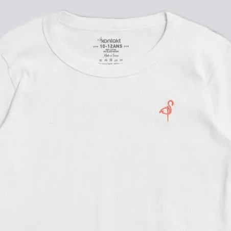 T-shirt crop fille manches longues avec broderie - KONTAKT