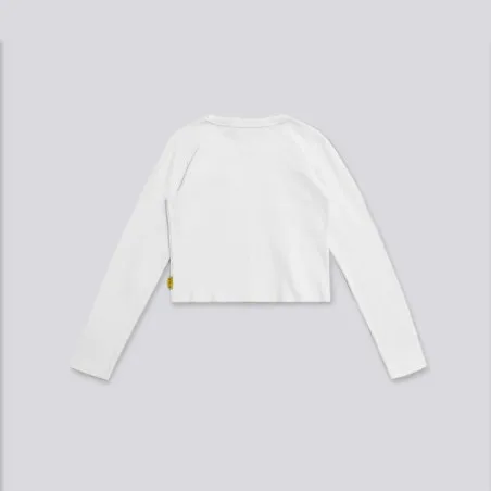 T-shirt crop fille manches longues avec broderie - KONTAKT