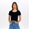 T-shirt décolleté femme manches courtes - KONTAKT
