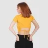 T-shirt femme avec cordon de serrage dos et broderie - KONTAKT