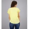 T-shirt femme col V manches courtes en lin - KONTAKT