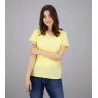 T-shirt femme col V manches courtes en lin - KONTAKT