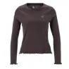 T-shirt femme côtelé manches longues avec broderie - KONTAKT