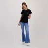 T-shirt femme manches courtes avec broderie - KONTAKT