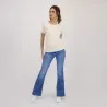 T-shirt femme manches courtes avec broderie - KONTAKT