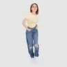 T-shirt femme avec cordon de serrage dos et broderie - KONTAKT