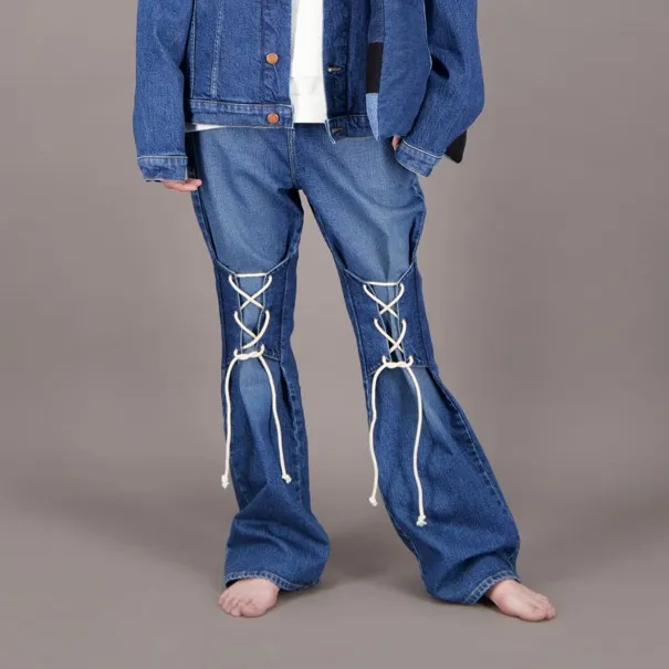 Baggy jeans unisexe avec cordon à lacets Modular - TUNIS FASHION WEEK 2024 - KONTAKT