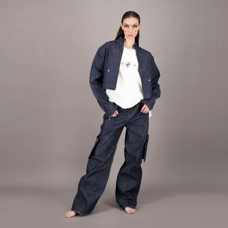 Baggy unisexe avec des poches détachables en jeans Selvedge And Raw Look - TUNIS FASHION WEEK 2024 - KONTAKT
