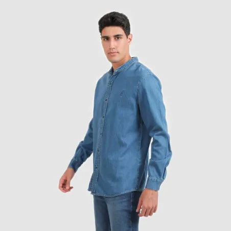 Chemise col tunisien homme en jeans - TAMIM - KONTAKT