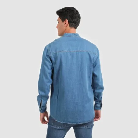 Chemise col tunisien homme en jeans - TAMIM - KONTAKT