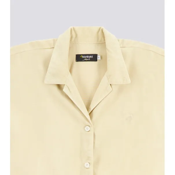 Chemise cropped femme avec nœud en jeans - TAHANI - KONTAKT