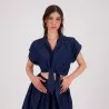 Chemise cropped femme avec nœud en jeans - TAHANI - KONTAKT