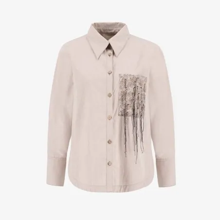 Chemise femme avec poche plaquée en chaine & trame - KONTAKT