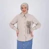 Chemise femme avec poche plaquée en chaine & trame - KONTAKT