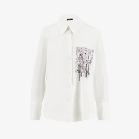 Chemise femme avec poche plaquée en chaine & trame - KONTAKT
