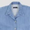 Chemise fille sans manches avec nœud en jeans - KONTAKT