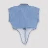 Chemise fille sans manches avec nœud en jeans - KONTAKT
