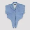 Chemise fille sans manches avec nœud en jeans - KONTAKT
