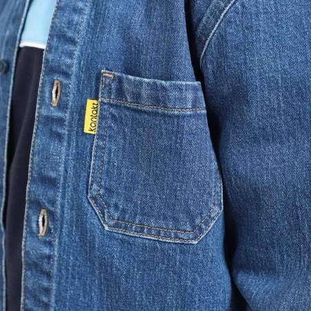 Chemise garçon avec poche poitrine en jeans - KONTAKT