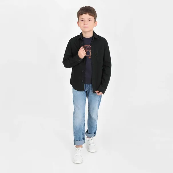 Chemise garçon avec poche poitrine en jeans - KONTAKT