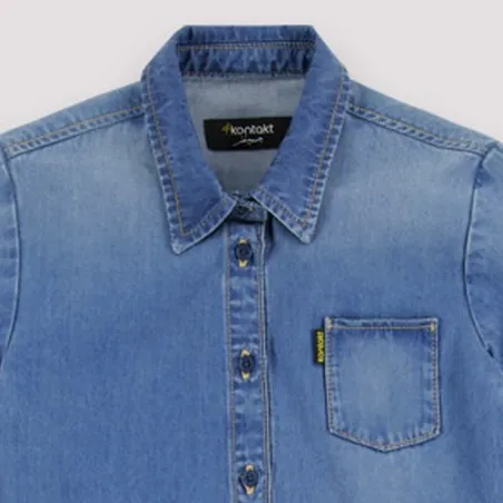 Chemise garçon avec poche poitrine en jeans - KONTAKT