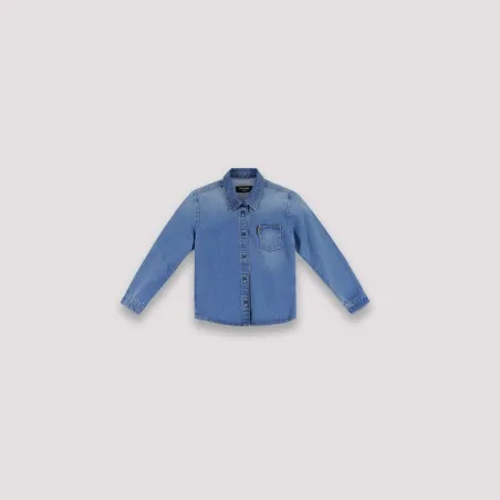 Chemise garçon avec poche poitrine en jeans - KONTAKT