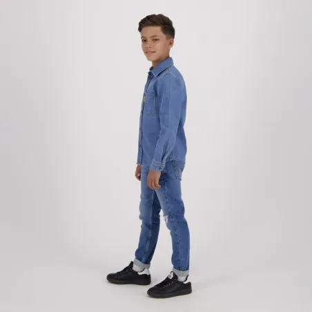Chemise garçon avec poche poitrine en jeans - KONTAKT