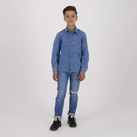 Chemise garçon avec poche poitrine en jeans - KONTAKT