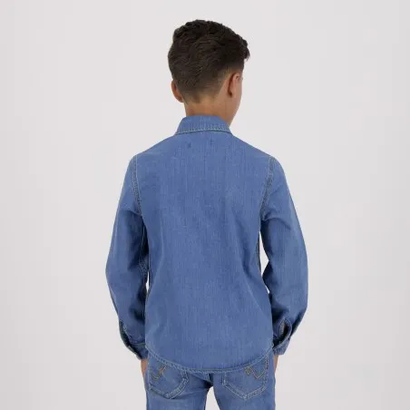 Chemise garçon avec poche poitrine en jeans - KONTAKT