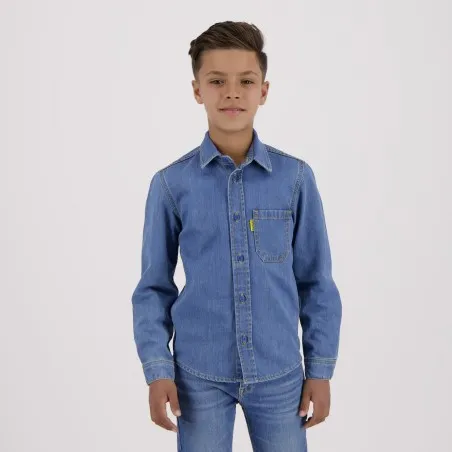 Chemise garçon avec poche poitrine en jeans - KONTAKT