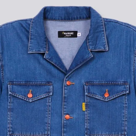 Chemise homme manches courtes en jeans - SHOKRI - KONTAKT