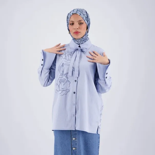 Chemise papillon femme en chaine & trame - KONTAKT
