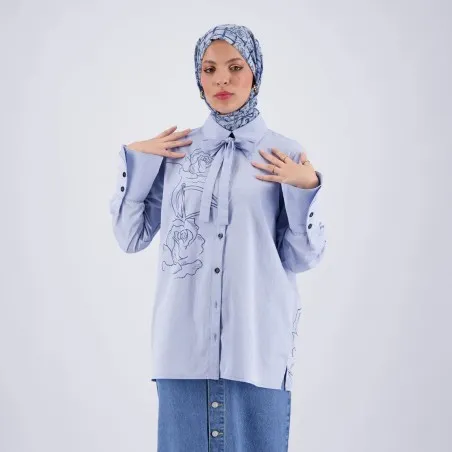 Chemise papillon femme en chaine & trame - KONTAKT