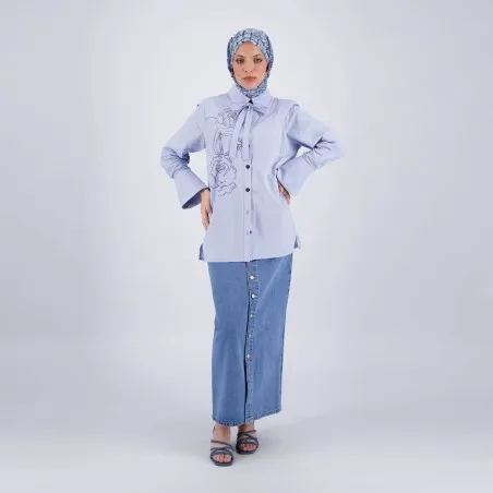 Chemise papillon femme en chaine & trame - KONTAKT