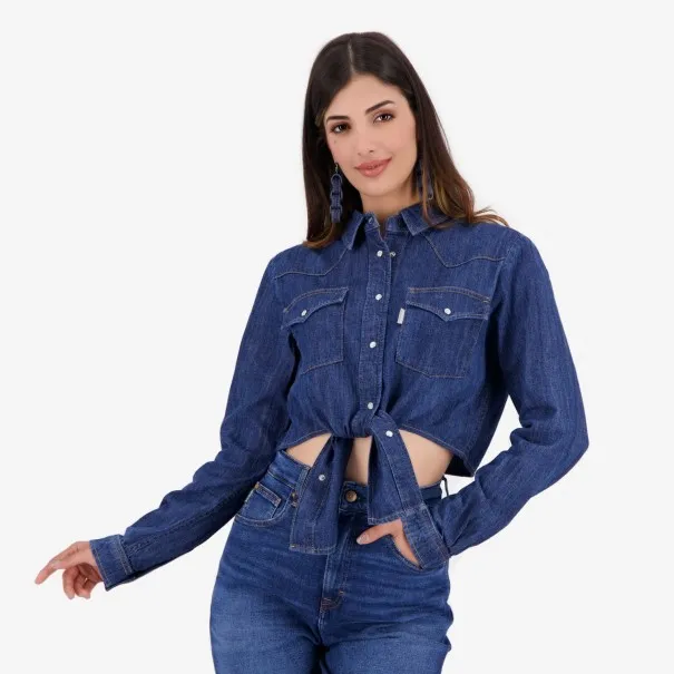 Chemise western cropped avec nœud - KONTAKT