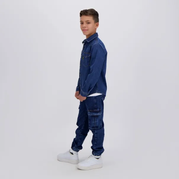 Chemise western garçon en jeans - KONTAKT