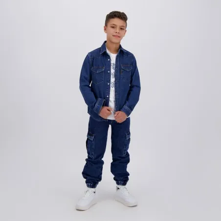 Chemise western garçon en jeans - KONTAKT