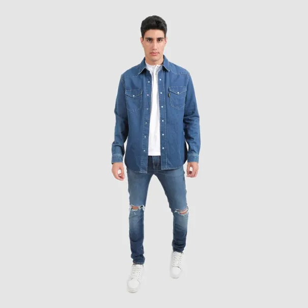 Chemise western homme en jeans - SHEMS - KONTAKT