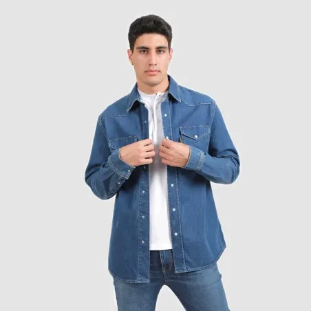 Chemise western homme en jeans - SHEMS - KONTAKT