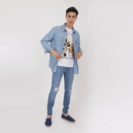 Chemise western homme en jeans - SHEMS - KONTAKT