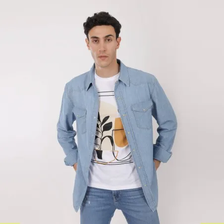 Chemise western homme en jeans - SHEMS - KONTAKT