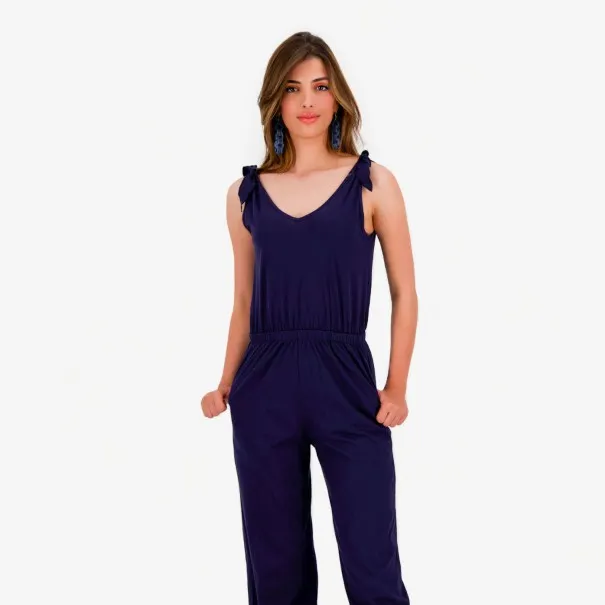 Combinaison femme col v avec élastique à la taille - KONTAKT
