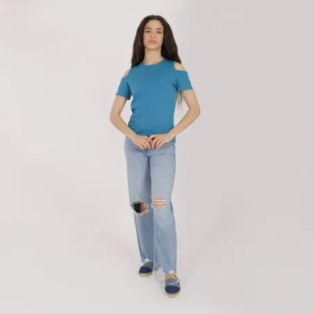 T-shirt femme manches courtes à épaules dénudées - KONTAKT