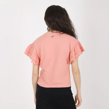 T-shirt femme manches courtes avec volant - KONTAKT
